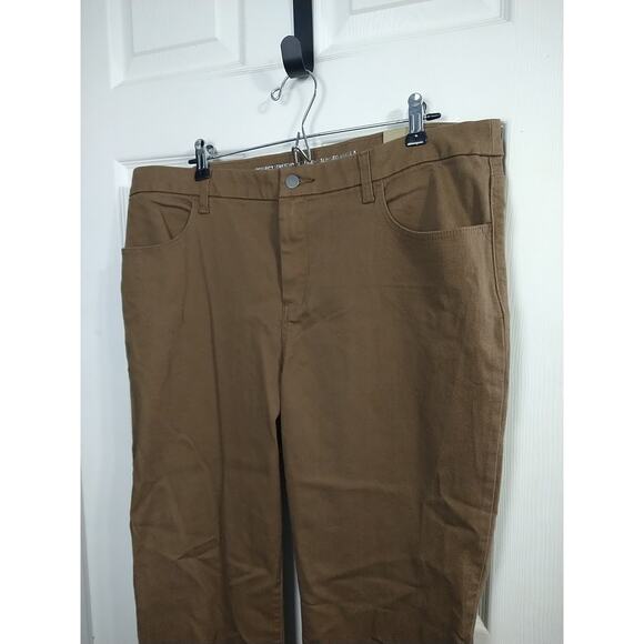 Chicos Woman's 16 Brown Jeans Perfect Stretch Girlfriend Slim Leg Ankle - Picture 2 of 10